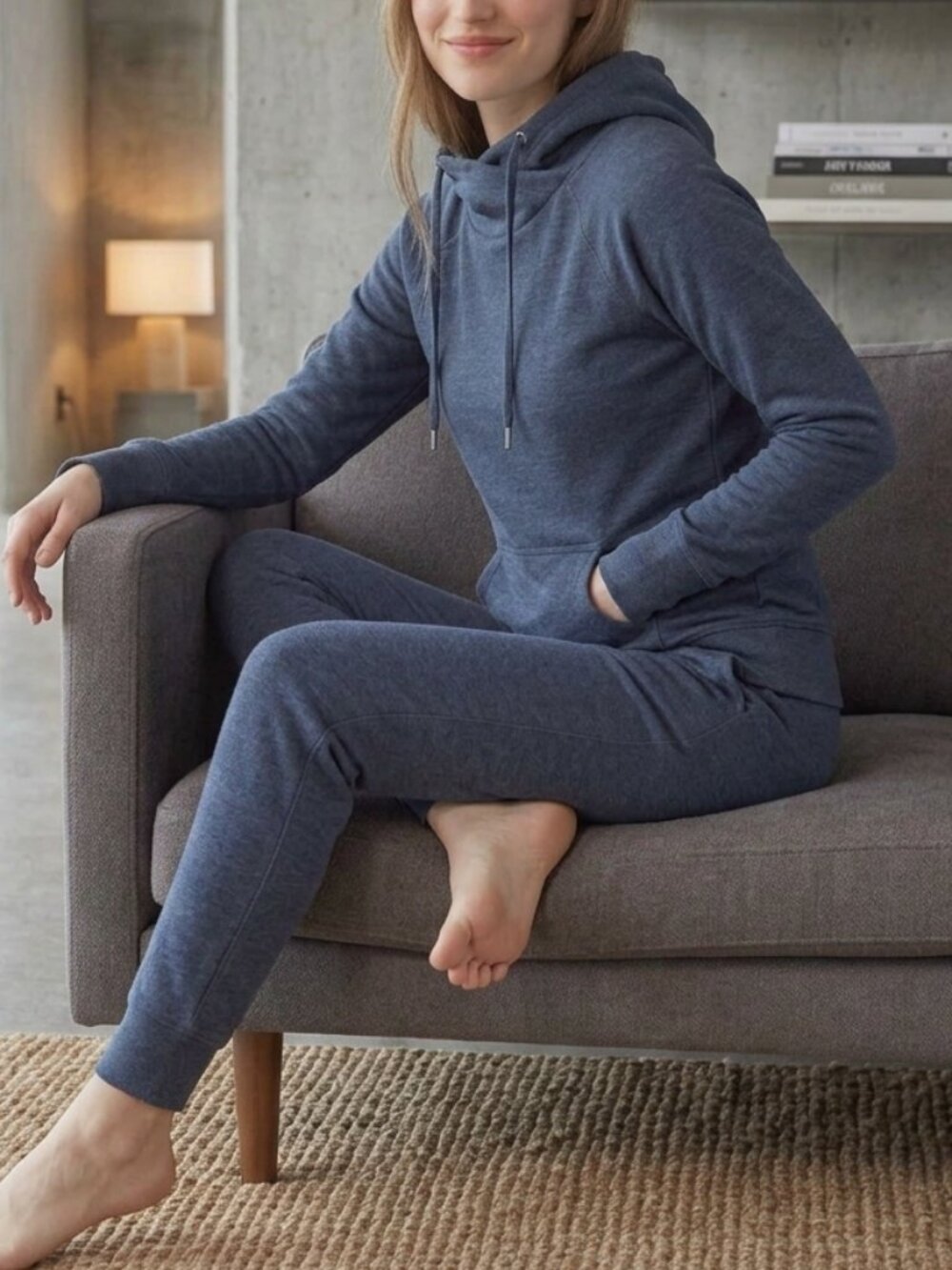 Ada Casey Hoodie Jogger Tracksuit Matching Lounge Set Blue Sz Small